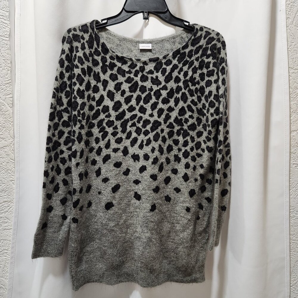 Lascana size 2 Pullover Snow Leopard Animal Print sweater